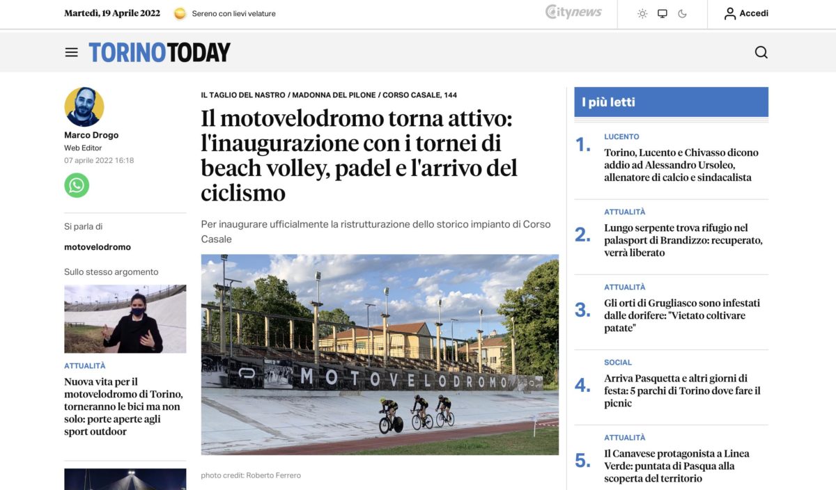 Torino Today Articolo Web inaugurazione