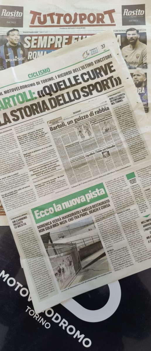 articoli di giornale Tuttosport inserto Motovelodromo di Torino