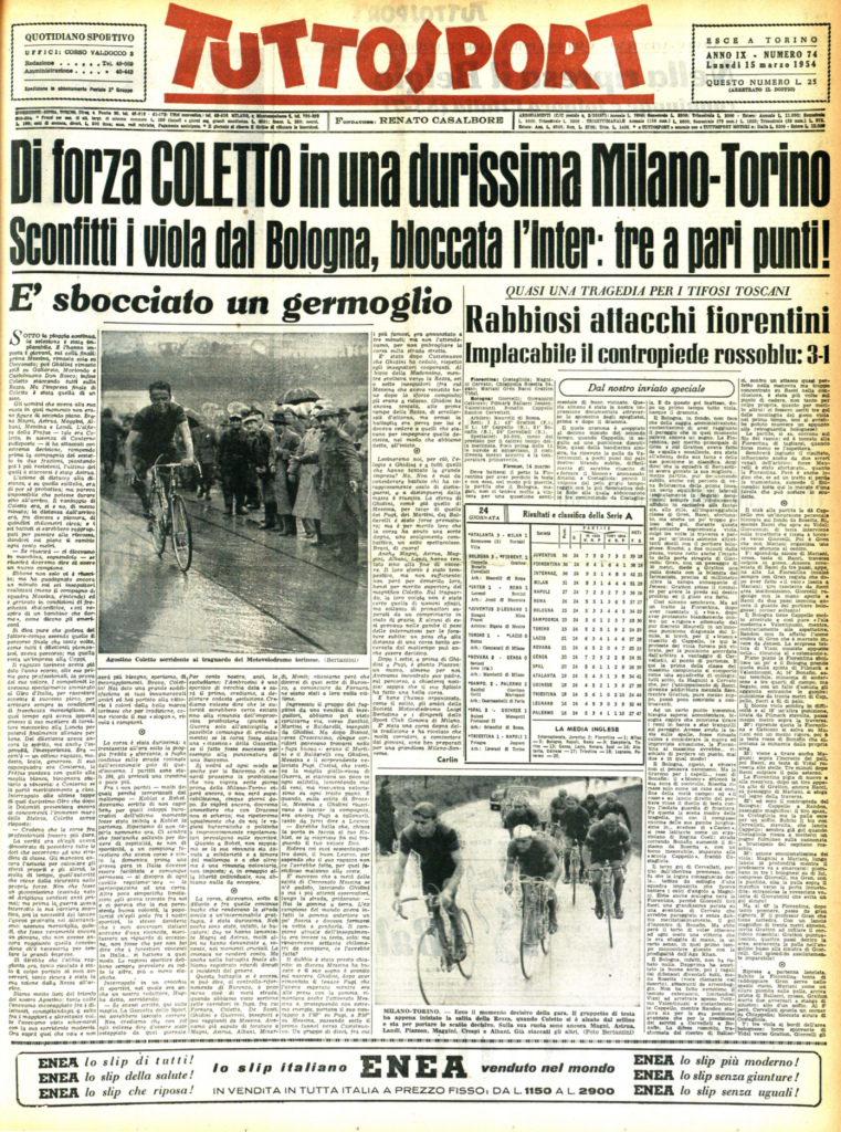 Pagina Tuttosport storica Motovelodromo